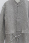 SAMUEL GUI YANG 25 Autumn and Winter Drawstring Jacket/Belt Scottish Tweed Wool Skirt SGY-AW25BMWJT08-1-1-GREY MELANGE Jacket